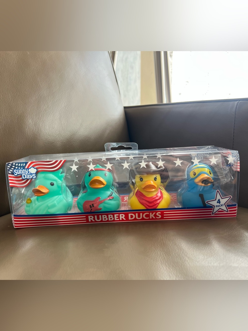 Sunny Days Squeeezy 4pk Americana Rubber Ducks Fidget Toy